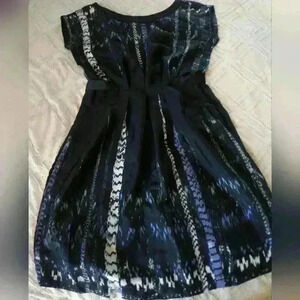 BeBop Capped Sleeve A-Line Dress with Waist Tie, Size Medium